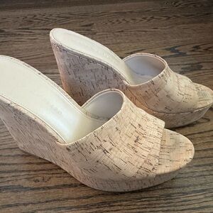 Veronica Beard Cork Dali Wedge Sandals